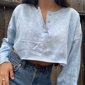 Adorable baby blue and white snowflakes sweatshirt